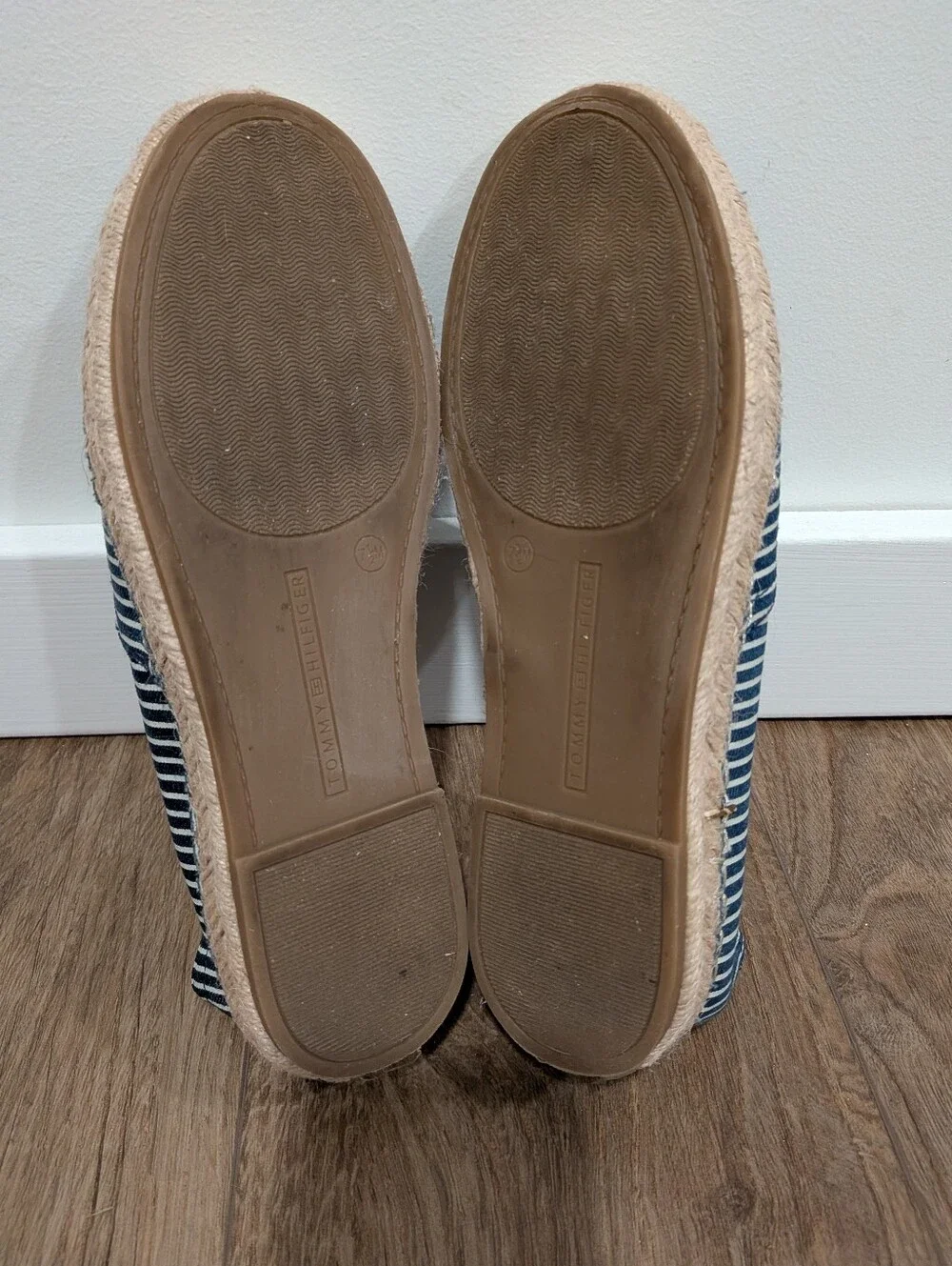 Tommy Hilfiger Navy & White Striped Espadrille Flats